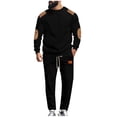 thumbnail image 1 of Xzbqbs Mens Waffle Tracksuits 2 Piece Sets Outfits Long Sleeve Crewneck Pullover Tracksuit & Joggers Sweatpants Jogging Sweatsuit, 1 of 7