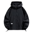 thumbnail image 1 of Xzbqbs Mens Waterproof Hooded Jacket Outdoor Windbreaker Rain Coat Lightweight Soft Shell Loose Fit Jacket for Hiking Travel, 1 of 6