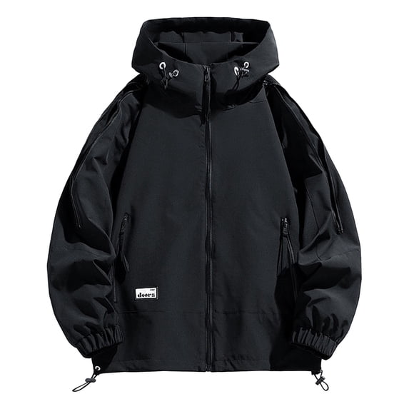 Xzbqbs Mens Waterproof Hooded Jacket Outdoor Windbreaker Rain Coat Lightweight Soft Shell Loose Fit Jacket for Hiking Travel