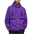 thumbnail image 1 of Xzbqbs Mens Waterproof Hooded Jacket Outdoor Windbreaker Raincoat Lightweight Solid Softshell Loose Work Jacket with Multi Pockets, 1 of 4