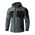 thumbnail image 1 of Xzbqbs Mens Waterproof Jackets Water Resistant Fleece Thickened Hooded Raincoats Mountain Windproof Winter Skiing Rain Jacket, 1 of 4