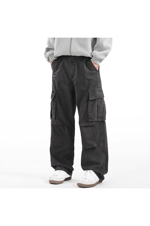 Mens Wide Leg Baggy Pants Y2k Casual Fashion Loose Fit Vintage Work Pants Straight Leg Streetwear Hip Hop Pants for Men