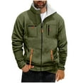 thumbnail image 1 of Xzbqbs Mens Winter Jacket Sherpa Lined Thick Thermal Cotton Warm Fleece Lined Coat Trucker Stand Collar Work Cargo Jackets for Men, 1 of 4