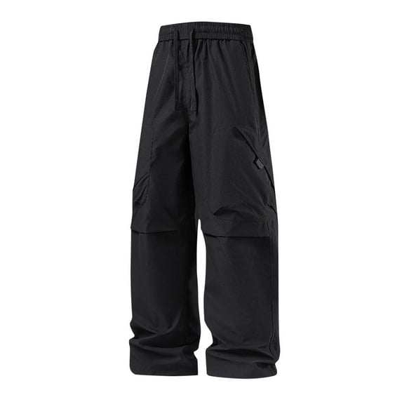 Xzbqbs Mens Work Pants Casaul Straight Leg Lightweight Hiking Pants Elastic Waist Drawstring Pants Fashion Baggy Pants for Men