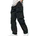 thumbnail image 1 of Xzbqbs Mens Work Pants Casual Elastic Waist Drawstring Straight Cargo Pants Stretch Lightweight Joggers Pants with Multi Pockets, 1 of 7