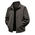 thumbnail image 1 of Xzbqbs Mens Workwear Jackets Casual Full Zip Up Long Sleeve Track Coat Fashion Lightweight Collared Solid Workout Training Jacket, 1 of 8