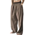 thumbnail image 1 of Xzbqbs Pants for Men Baggy Sweatpants Summer Wide Leg Track Pants Pleated Lounge Yoga Elastic Waist Casual Pants with Pockets, 1 of 4