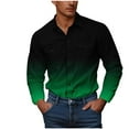 thumbnail image 1 of Xzbqbs Polo Shirts for Men Gradient Long Sleeve Classic Fit Shirts Casual Button Down Lightweight Vintage Shirts with Pocket, 1 of 5