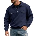 thumbnail image 1 of Xzbqbs Polo Sweatshirts for Men Quarter Button Slim Fit Workwear Pullvoer Hoodie Casual Lightweight Long Sleeve Cropped Sweatshirts, 1 of 5