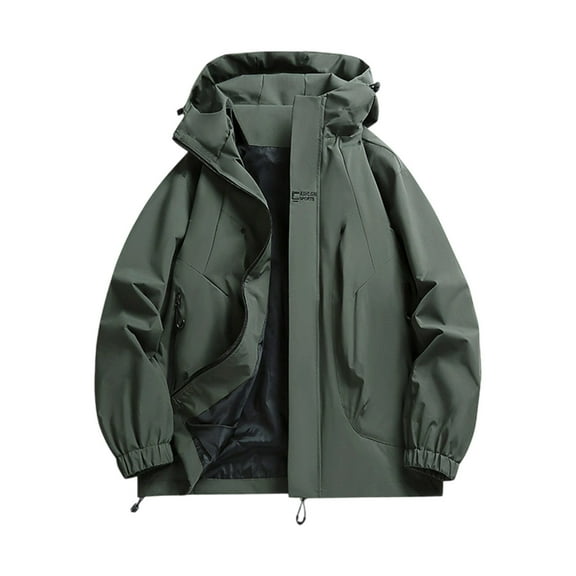 Xzbqbs Rain Coats for Men Waterproof Lightweight Softshell Hooded Raincoat Fashion Windbreaker Outdoor Travel Hiking Jackets