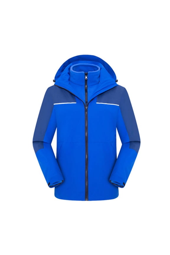 Rain Jacket Men Thermal 3 in 1 Waterproof Windproof Jacket Hooded Insulated Winter Lightweight Warm Snow Coat with Pocket