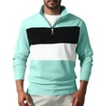 thumbnail image 1 of Xzbqbs Shirt for Men Casual Long Sleeve Shirt Quarter Zip Slim Fit Lightweight Pullover Striped Printed Lapel Tops Summer Shirts, 1 of 7