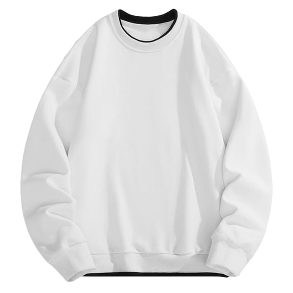 Xzbqbs Shirts for Men Casual Long Sleeve Loose Fit Sweatshirts Crewneck Lightweight Solid Color Pullover Classic Track Shirts
