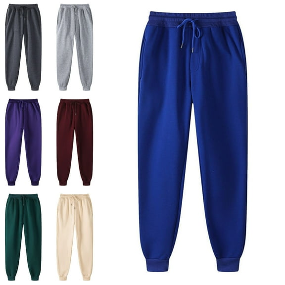 Xzbqbs Sweatpants for Men Tapered Joggers Pants Fleece Elastic Waist Drawstring Slim Fit Workout Running Gym Sweatpants with Pockets