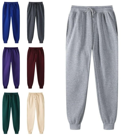 Xzbqbs Sweatpants for Men Tapered Joggers Pants Fleece Elastic Waist Drawstring Slim Fit Workout Running Gym Sweatpants with Pockets