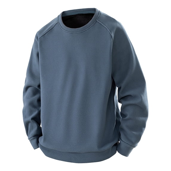 Xzbqbs Sweatshirt for Men Long Sleeve Casual Crew Neck Fashion Lightweight Loose Fit Pullover Tops Classic Solid Color Fall Shirts