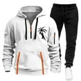 thumbnail image 1 of Xzbqbs Sweatsuits for Men 2 Piece Quarter Zip Hoodie Tracksuit Sets Printed Jogging Sports Casual Tactical Suits with Kangaroo Pockets, 1 of 2