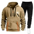 thumbnail image 1 of Xzbqbs Sweatsuits for Men 2 Piece Quarter Zip Hoodie Tracksuit Sets Printed Jogging Sports Casual Tactical Suits with Kangaroo Pockets, 1 of 2