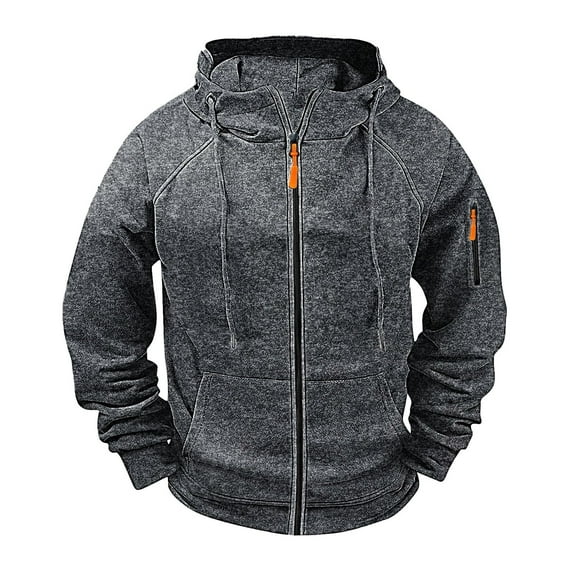 Xzbqbs Tactical Hoodies for Men Full Zip Up Drawstring Hoodie Pullover Casual Vintage Slim Fit Lightweight Sweatshirts for Men