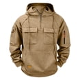 thumbnail image 1 of Xzbqbs Tactical Hoodies for Men Quarter Zip Slim Drawstring Cargo Workwear Hoodie Pullover Lightweight Training Workout Sweatshirts, 1 of 2