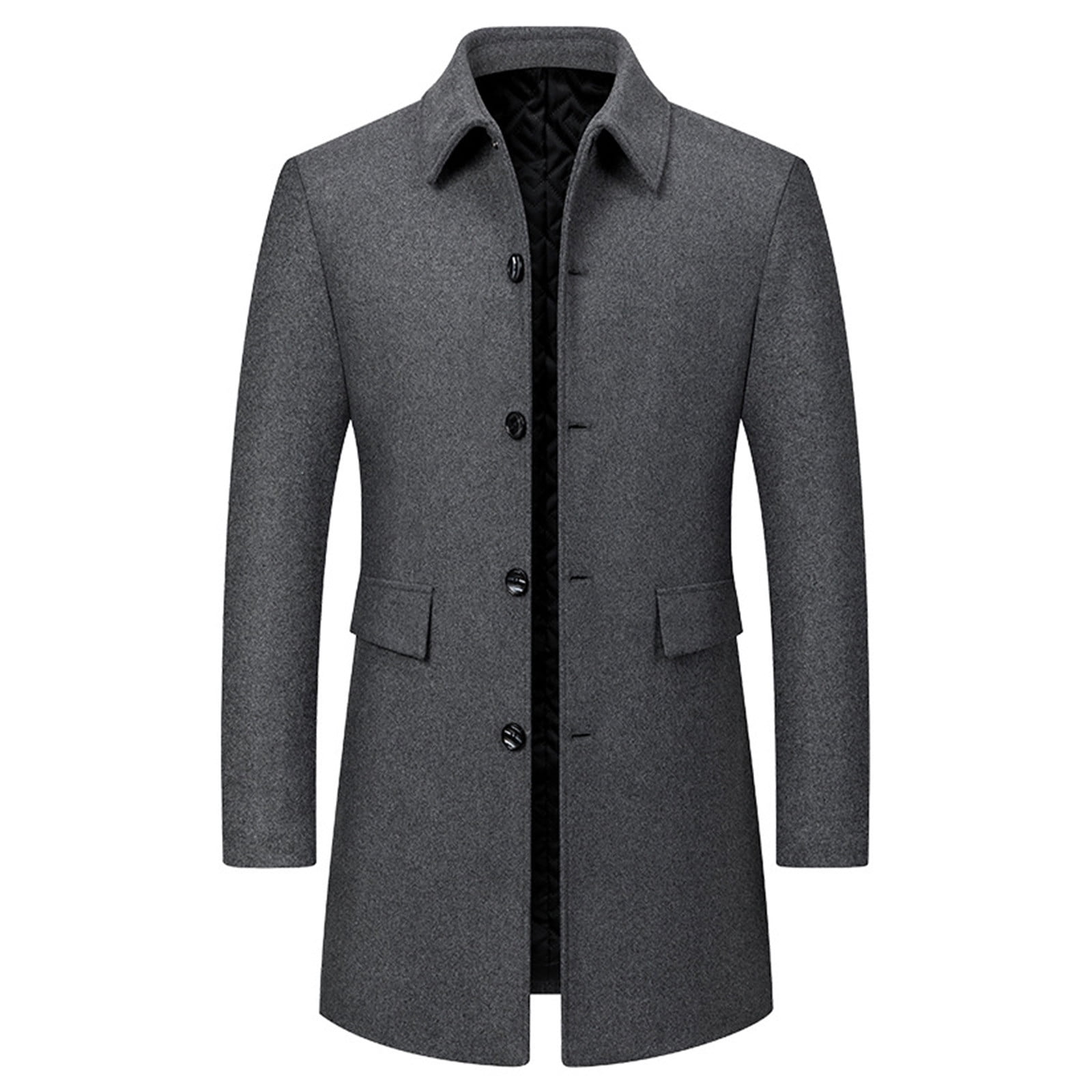 Xzbqbs Trench Coat for Men Single Breasted Lightweigth Jacket Mid ...