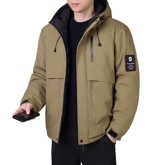 Xzbqbs Waterproof Jackets for Men Lightweight Windbreaker Raincoat Hooded Outdoor Hiking Coats Zip Up Jackets for Hiking Outdoor