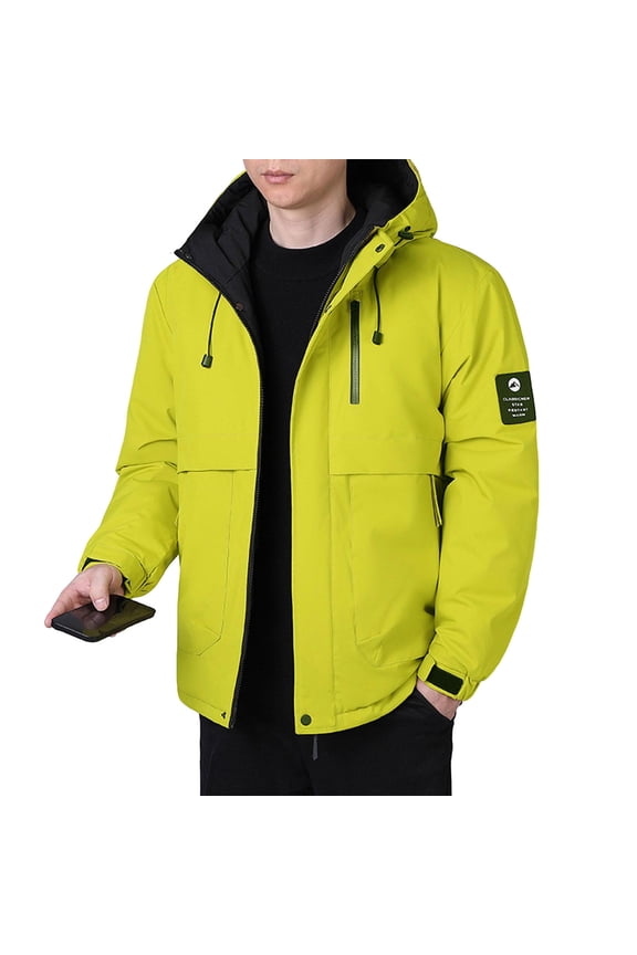 Waterproof Jackets for Men Lightweight Windbreaker Raincoat Hooded Outdoor Hiking Coats Zip Up Jackets for Hiking Outdoor