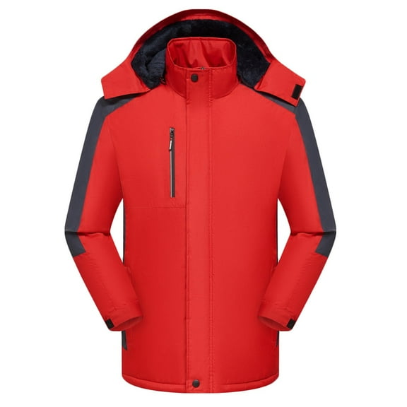 Xzbqbs Winter Jackets for Men Fleece Lined Warm Coats Water Resistant Windproof Ski Snow Hooded Raincoats Hiking Travel Jackets