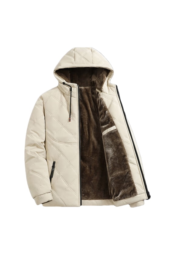 Winter Jackets for Men Fleece Lined Warm Rain Coats Water Resistant Windproof Ski Snow Hooded Raincoats Waterproof Jackets