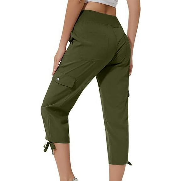 Xzbqbs Women's Capris Hiking Summer Pants Outdoor Athletic Casual with Pockets Cargo Capris for Women
