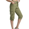 thumbnail image 1 of Xzbqbs Women's Cargo Capri Pants Lightweight Quick Dry Hiking Pants Summer Travel Casual Capris with 5 Pockets, 1 of 4