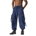 thumbnail image 1 of Xzbqbs Work Pants for Men Casual Elastic Waist Drawstring Tapered Cargo Pants Stretch Lightweight Workout Joggers Cuffed Pants, 1 of 6