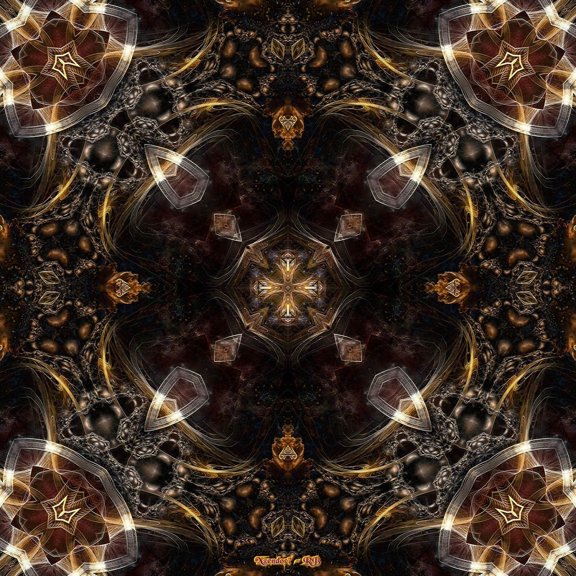 Xzendor7 "Arc Cross of Gold" Glossy Poster