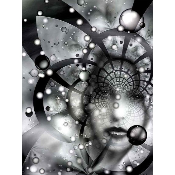 Xzendor7 "Face in the Galactic Web of Chaos" Glossy Poster