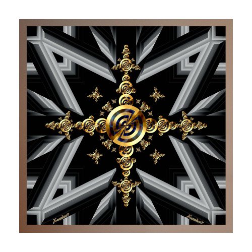 Xzendor7 "Golden Twirl Cross Light" Wall Decal