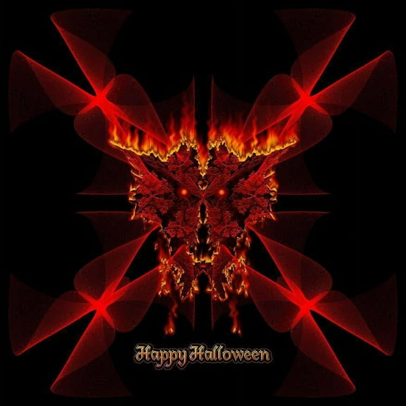 Xzendor7 "SineDot Spiral Fractal Fire Demon" Glossy Poster