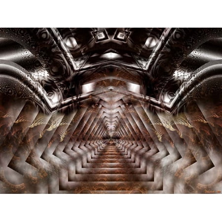 Xzendor7 "Tri-Particle Ring Tunnel" Glossy Poster