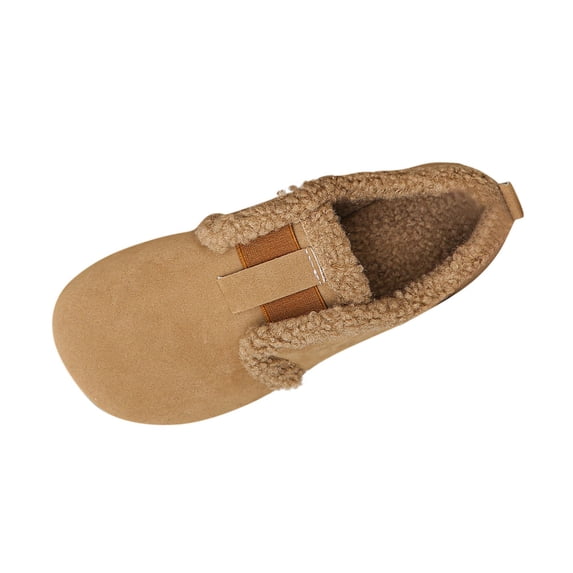 Y-167 Khaki Plus Velvet Moccasins For Women Flat Bottom Winter Casual Gentle Style Outdoor Warm Shoes