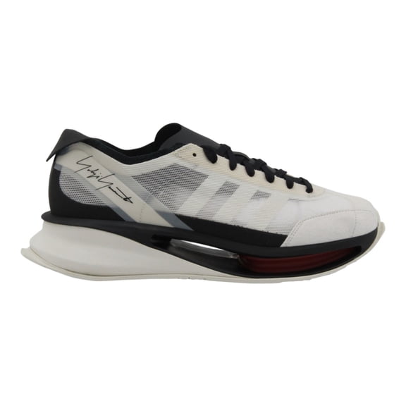 Y-3 Futuristic White Mesh Sneakers With Sculptural Sole Grey (Men's)