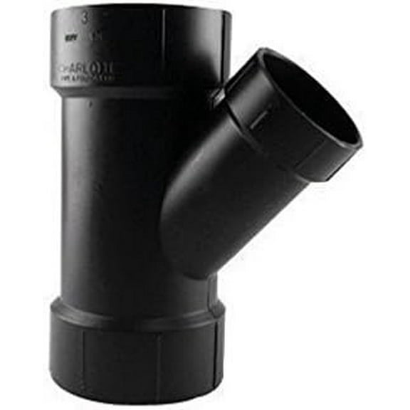 Charlotte Pipe ABS DWV Y 45 Fitting - 4x4x3 Hub - Black, Acrylonitrile Butadiene Styrene