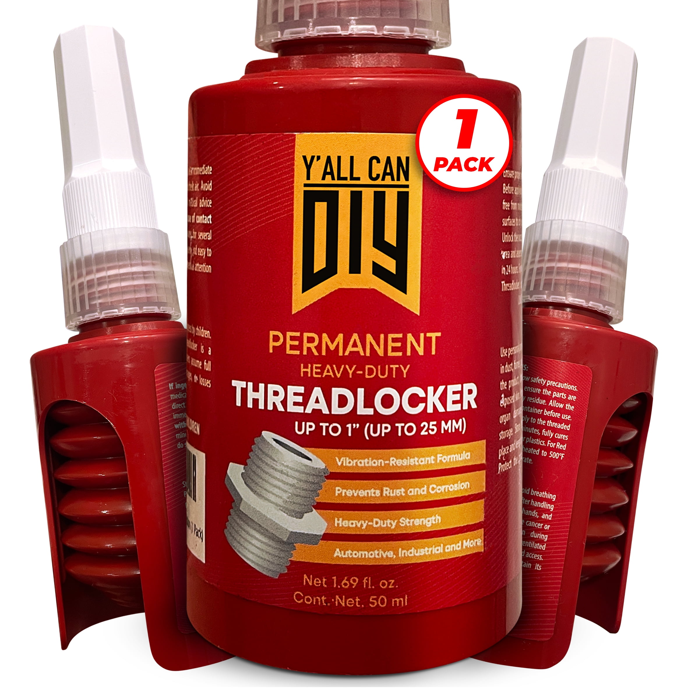 Y'ALLCANDIY Red Threadlocker 271, High Strength Permanent, Pack of 1