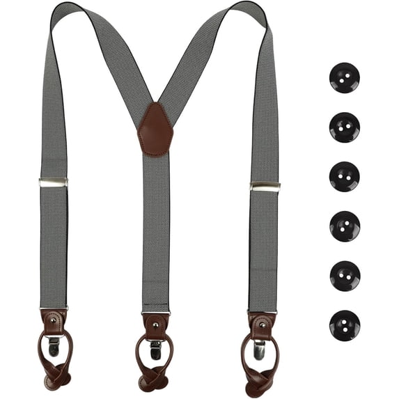 Y- Adjustable Suspender for Men, 1.4 Inch Wide Men's Suspenders with ...