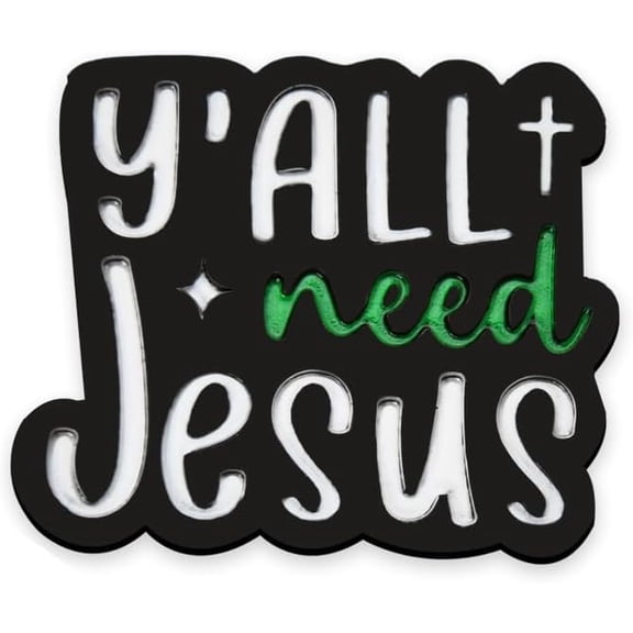 Y'All Need Jesus Pin for Backpack Funny Jesus Button Pins for Hat Decorations Christian Lapel Pins for Clothes Bag Accessories for Christian Religious Cross Brooch Metal Enamel Pin Badge