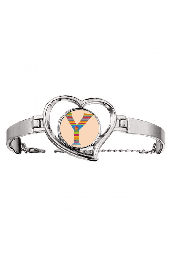 Y Alphabet Orange Fruit Cute Pattern Bracelet Heart Jewelry Wire Bangle