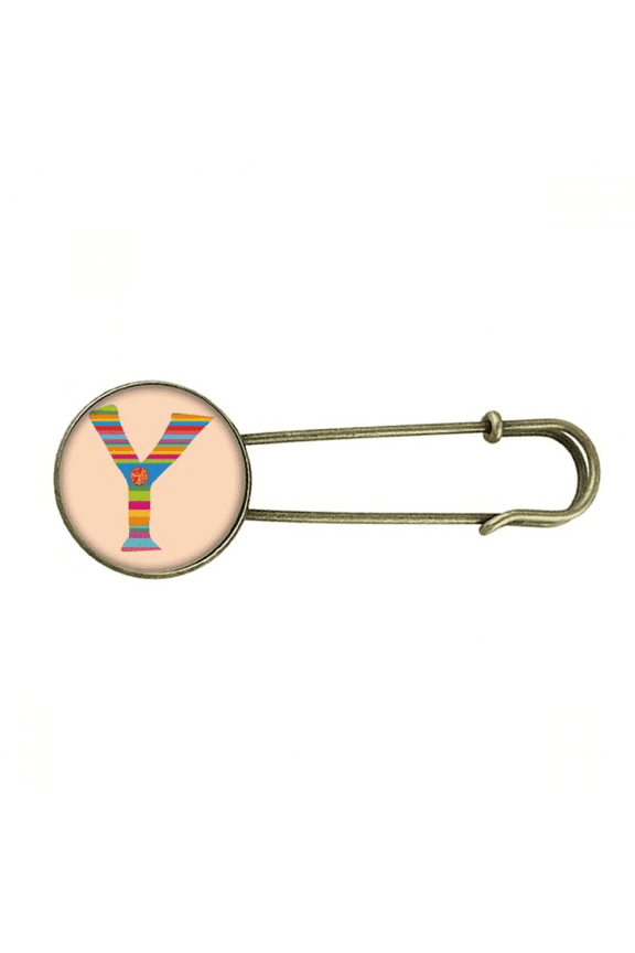 Y Alphabet Orange Fruit Cute Pattern Retro Metal Brooch Pin Clip Jewelry