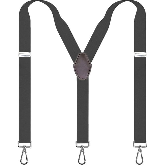 Y-Back Suspenders 1.4'' Heavy Duty Braces&3 Swivel Hooks on Belt Loops
