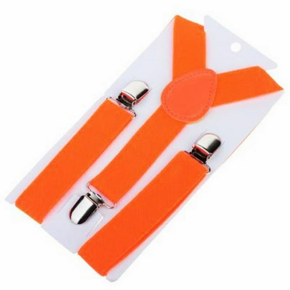 Y-Back Suspenders, Adjustable Straps, Orange Color, Little Mans' Elastic Y-Back Suspenders, Blue, Adjustable For Ages 6 Months To 13 Years, Classic Accessory For Pants And Outfits, Meiiso