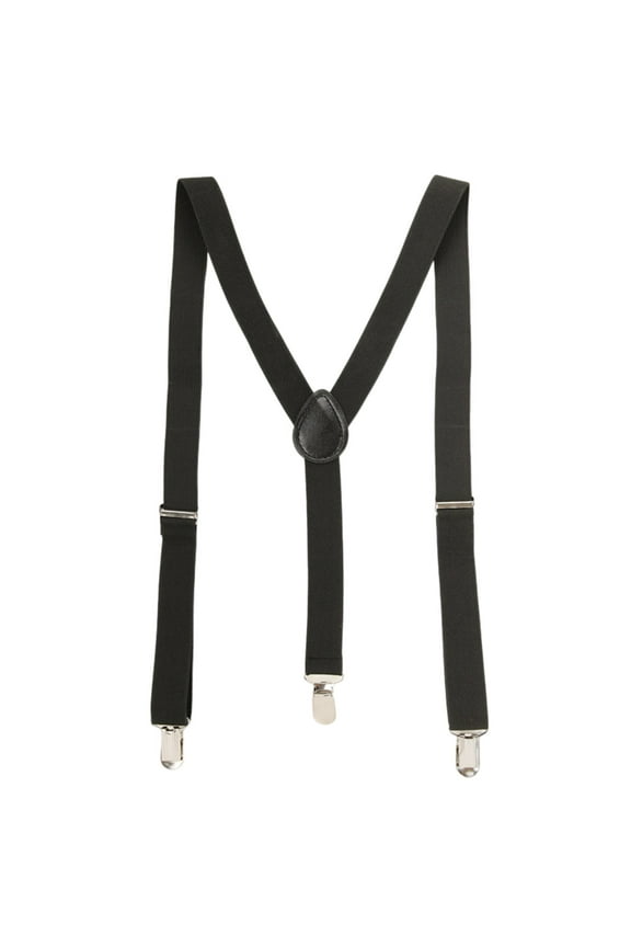 Y-Back Suspenders for Gentlemen Elasticated Adjustable Formal Wear Straps with Secure Metal Clip Design