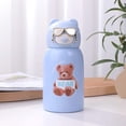thumbnail image 1 of Y.Byani Stainless Steel Water Bottle For Kids Baby Children Student Portable Teddy Bear Vacuum Flask With Straw 17oz/500ml (Blue), 1 of 8