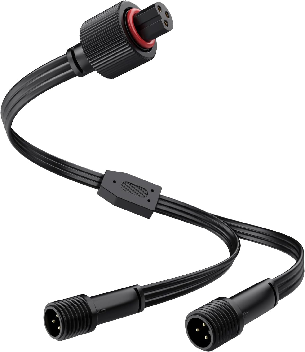 Y-Connector Splitter for Govee Permanent Outdoor Lights,Waterproof Extension Cord Compatible with Govee 3Pin and Y-Shaped Extension Cord (1, Black)